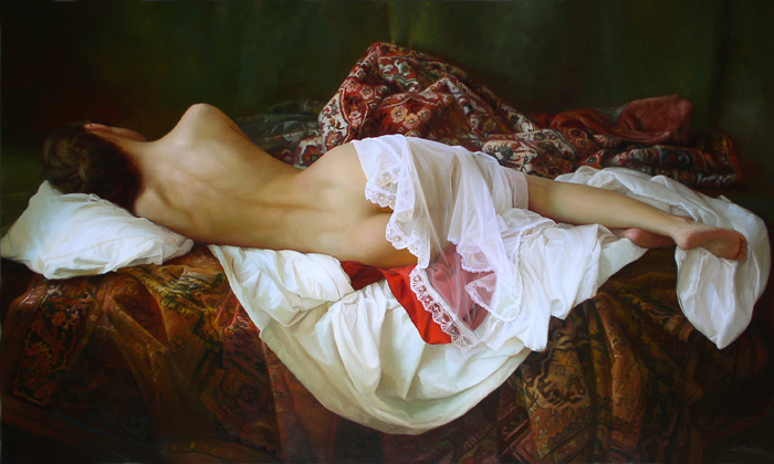 Serge Marshennikov original female oil portrait